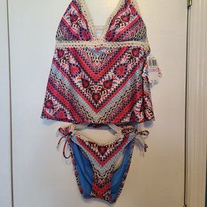Brand New With Tags: Becca Print Tankini Top and Bottom